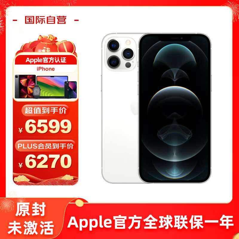 Apple 苹果 iPhone 12 pro max 银色 512G 全网通5G 智能手机 欧版 单卡 原封 未激活 