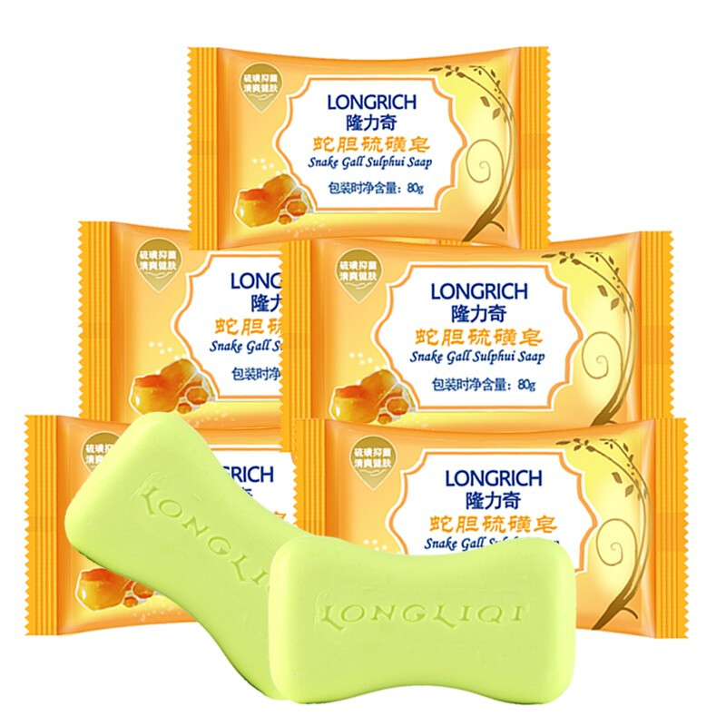 隆力奇 Longrich 蛇胆硫磺皂80g*5块 3.95元（需用券）