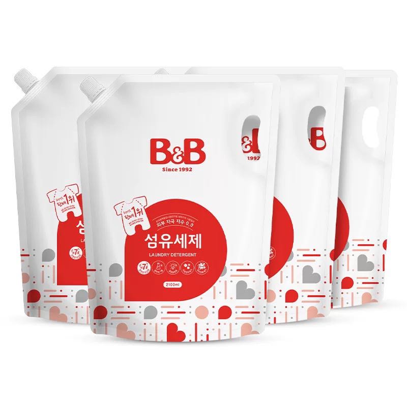 B&B 保宁 韩国B&B保宁进口天然宝宝专用洗衣液补充装2100ml*4袋 110.19元（需用