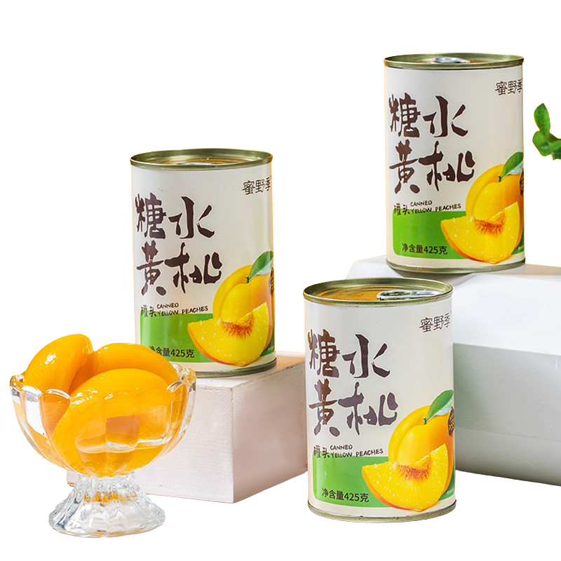 可用签到红包 蜜野季黄桃罐头425g 券后5.9元