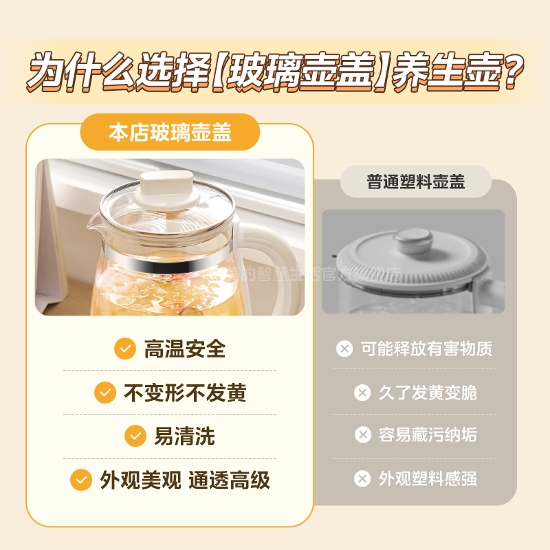 美的 智能预约 养生壶 1.5L 64元 - 线报酷