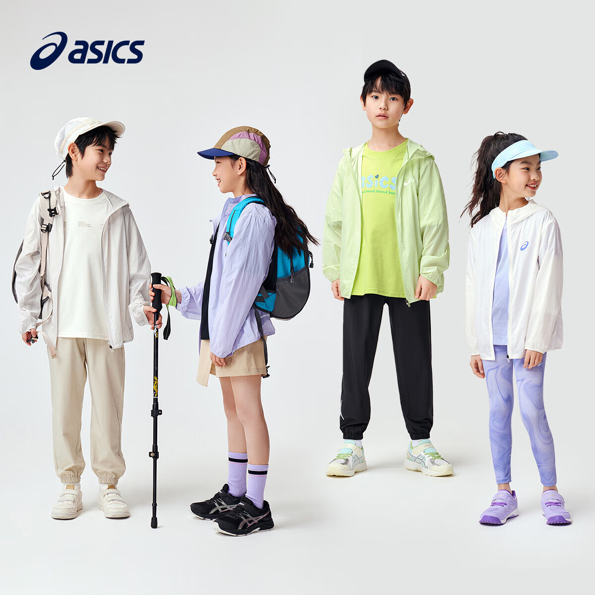 ASICS 亚瑟士 夏季UPF50+防晒衣防紫外线梭织亲子外套 0620粉色 74.15元（需用券