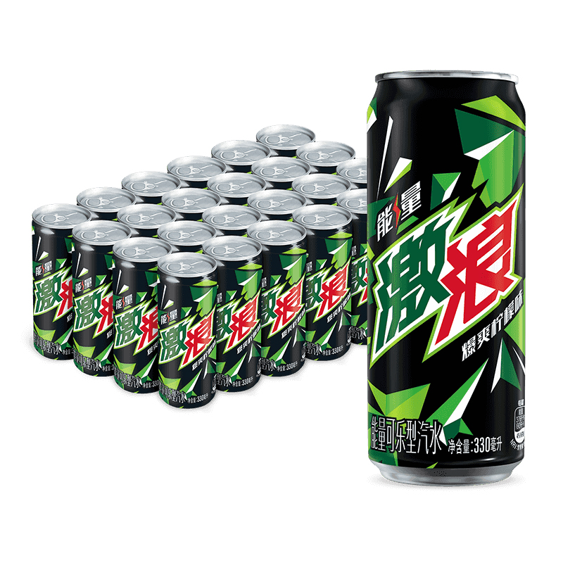 pepsi 百事 可乐可乐型汽水激浪柠檬味细长罐330ml*24罐 50.6元