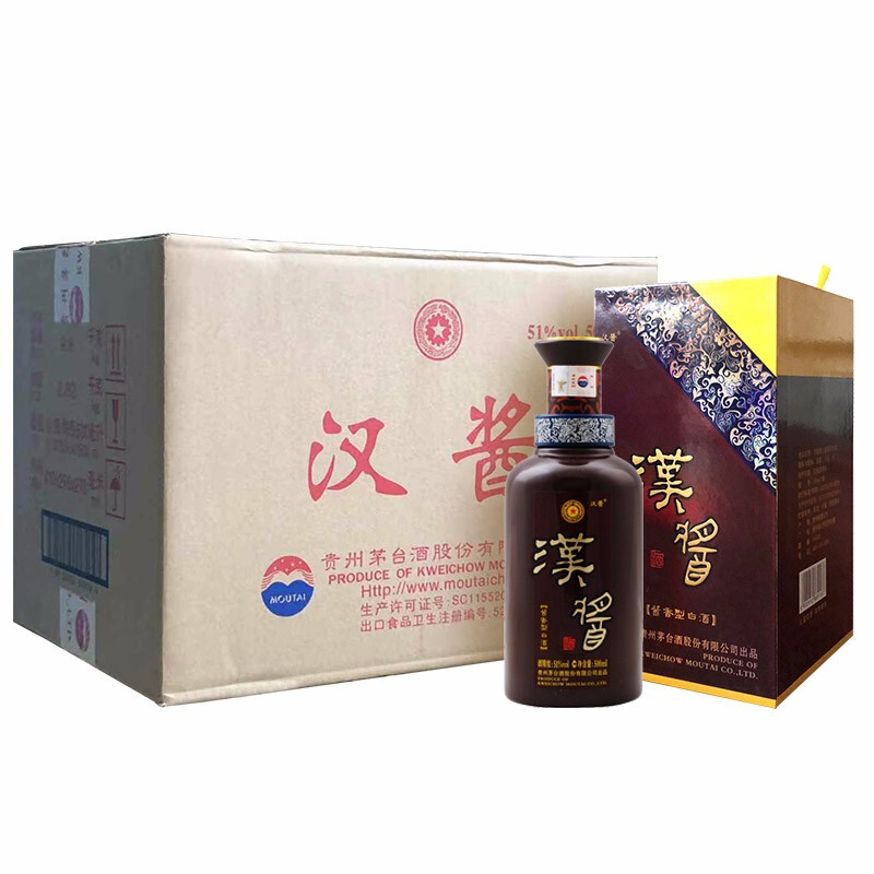 MOUTAI 茅台 汉酱酒 500ml*6瓶 整箱装酱香型白酒 51度 2021元