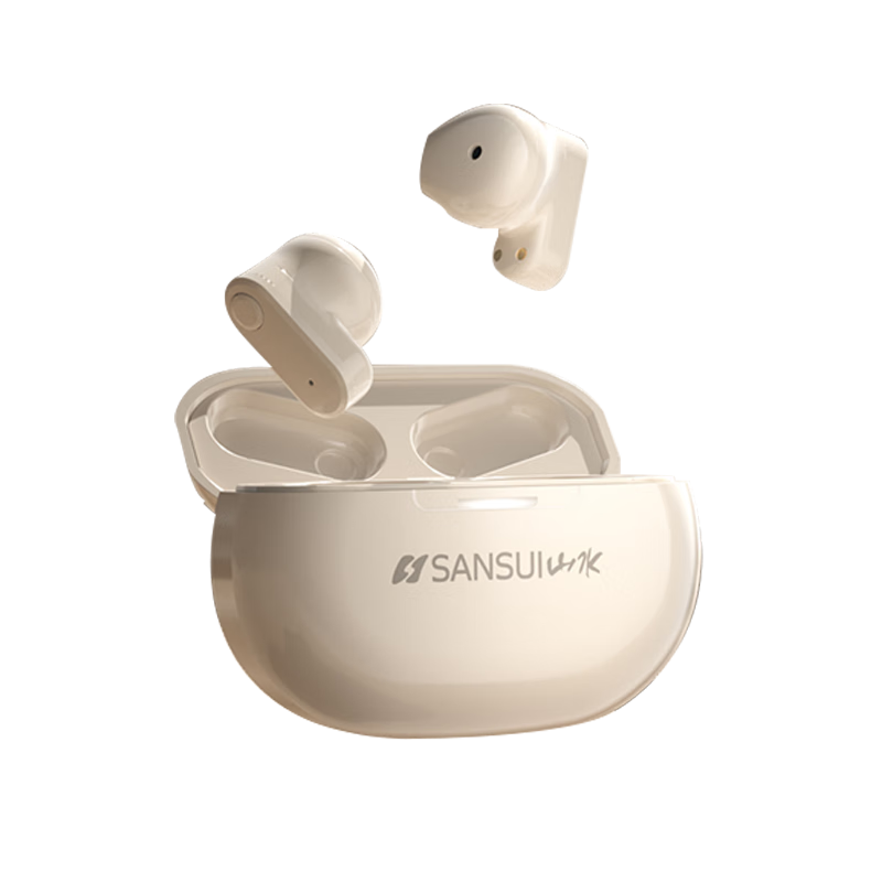 PLUS会员、百亿补贴、需首购：SANSUI 山水 TW97 无线半入耳式蓝牙耳机 白色 48.