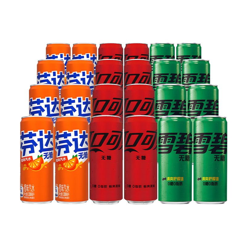 可口可乐 Coca-Cola 无糖混合装330ml*18罐 28.9元