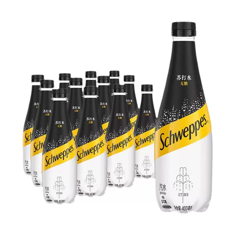 Schweppes 怡泉 无糖 苏打水 400ml*12 ￥39.9