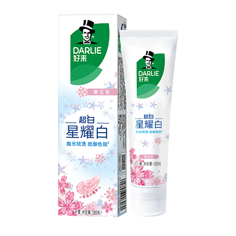 DARLIE好来(原黑人)超白星耀白樱花香牙膏120g美白牙齿去黄祛渍清新口气 ￥12.