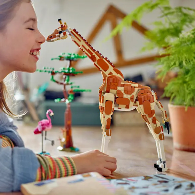 LEGO 乐高 创意三合一31150野生动物园长颈鹿狮子羚羊儿童积木 438.73元
