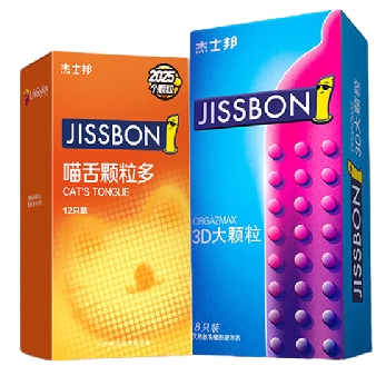 jissbon 杰士邦 安全套套装 18只（喵舌点点12只+3D大颗粒6只） 39.9元（双重优