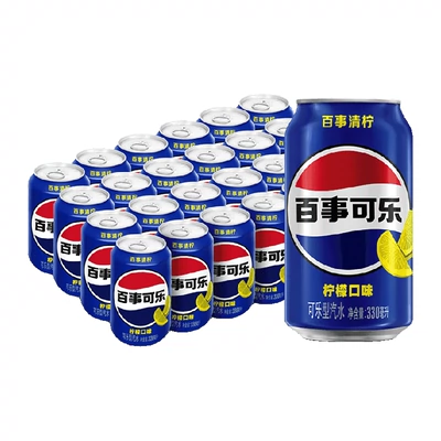 再降价、88VIP：Pepsi 百事可乐 清柠味汽水碳酸饮料 330ml*24罐 35.21元包邮（需