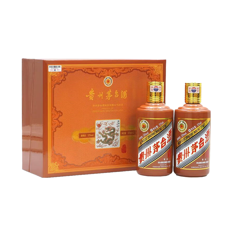 PLUS会员、首单礼金：茅台（MOUTAI）生肖纪念 甲辰龙年 酱香型白酒 53度 375ml*