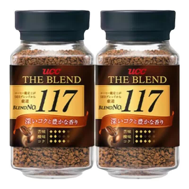 UCC 117冻干速溶咖啡黑咖啡粉90g 117速溶咖啡粉90g*2瓶 72.9元