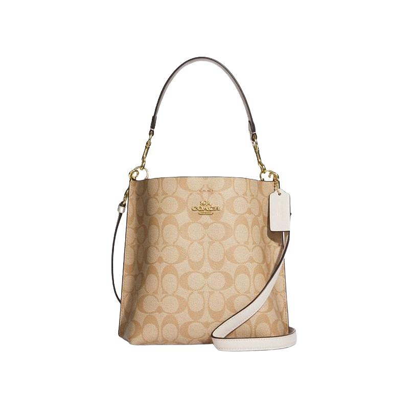 COACH 奥莱款女士MOLLIE老花配皮斜挎手提包水桶包CA582 1784.1元（需用券）