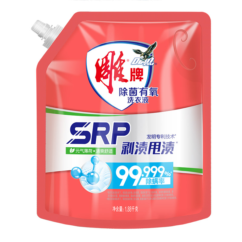 88VIP：雕牌 除菌有氧洗衣液3.76斤大袋元气薄荷清香持久留香SRP剥渍甩渍 18.9