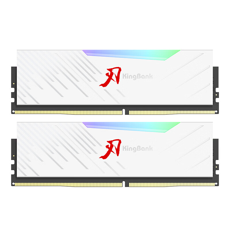 KINGBANK 金百达 白刃 DDR4 3600MHz RGB 台式机内存 灯条 白色 16GB 8GBx2 285.51元