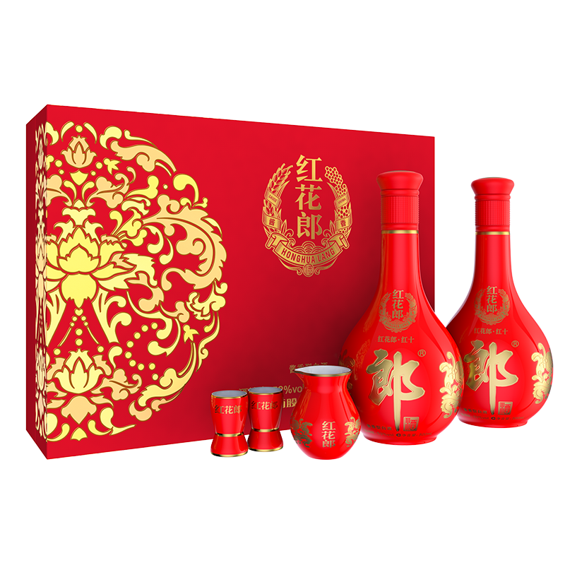 LANGJIU 郎酒 红花郎十 53度 酱香型白酒 500mL*2瓶 604.01元 （需用券）