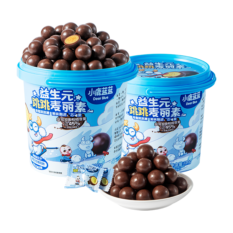 移动端、京东百亿补贴：小鹿蓝蓝 添加益生元 跳跳麦丽素2桶/240g 29.9元（需