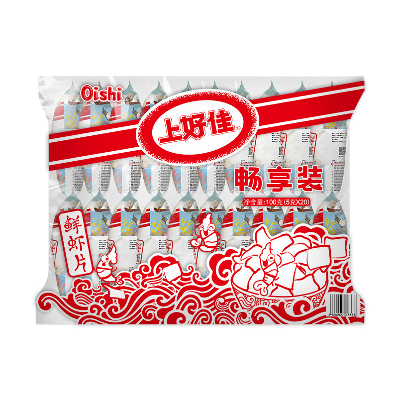 移动端、88VIP：上好佳 鲜虾片虾条洋葱圈 100g 鲜虾片5g*20包+鲜虾条6g*20包+洋