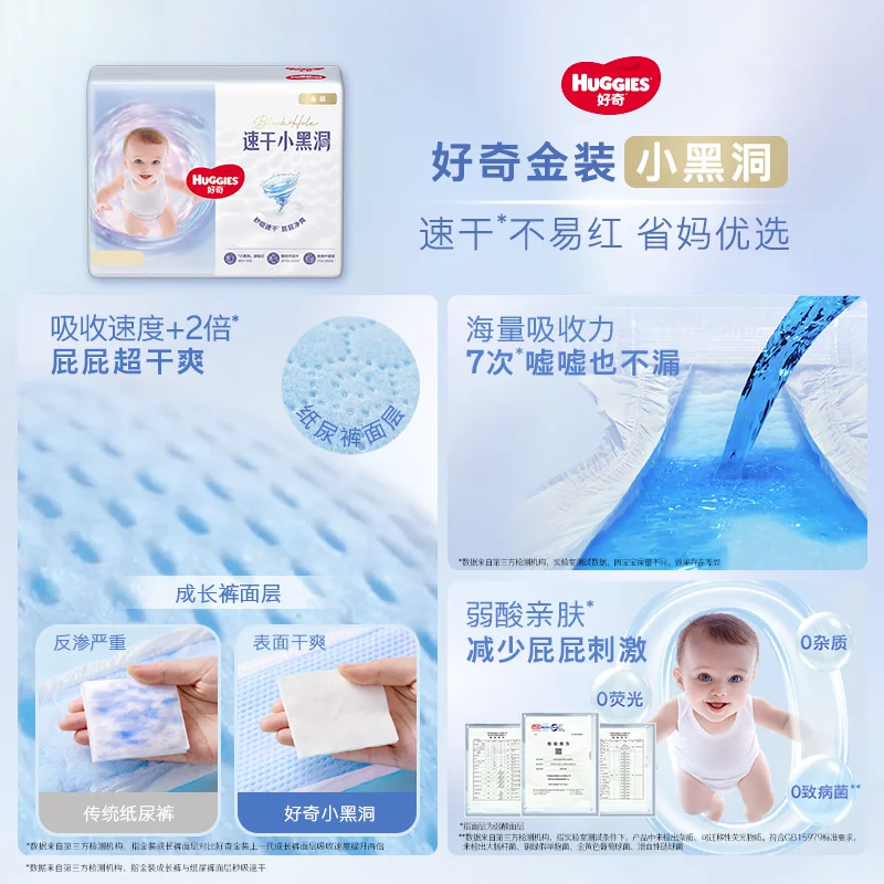 好奇 金装小黑洞S-4XL速干不易红纸尿裤成长裤 84.18元 - 线报酷