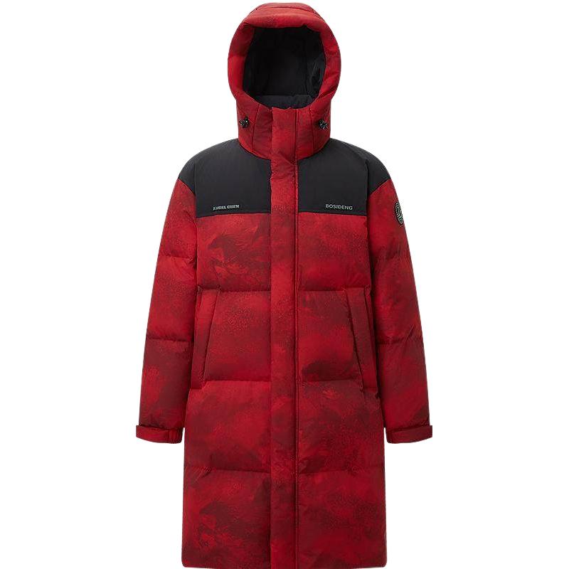 波司登 2025冬季羽绒服男女同款运动连帽长款红色 1439元（需用券）