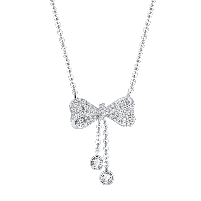 周大生 流苏蝴蝶结S925银项链 女锁骨链 高级感送女友 62.92元