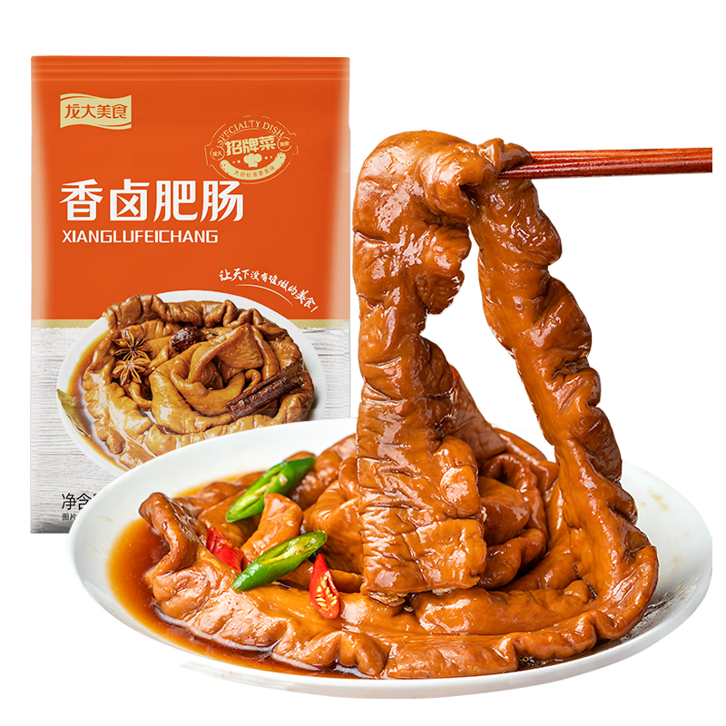 龙大美食 香卤肥肠500g *4 91.24元（合22.81元/件）