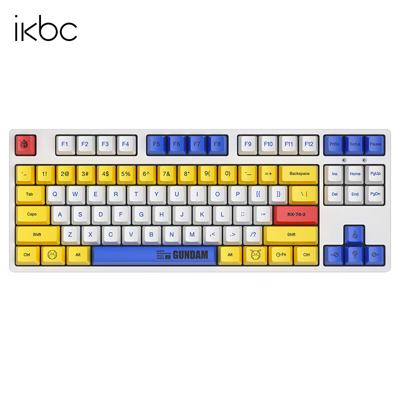 ikbc 高达联名机械键盘无线键盘游戏键盘无线机械键盘电脑笔记本办公外设 C200 高达 有线 茶轴 203.25元（需用券）