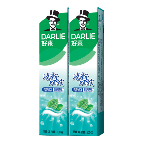 好来 原黑人)清新双效牙膏去口气去渍固齿2支400g 9.93元