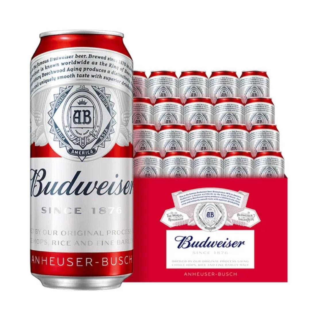 88VIP:Budweiser/百威 经典红罐啤酒450ml*20听 75.05元