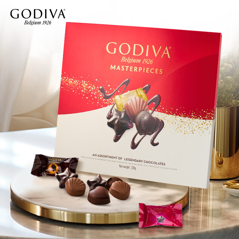 GODIVA 歌帝梵 经典大师系列巧克力礼盒30颗装230g 520情人节礼物送女友 61.15元