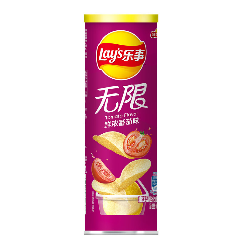 Lay's 乐事 无限 薯片 鲜浓番茄味 104g 6.68元