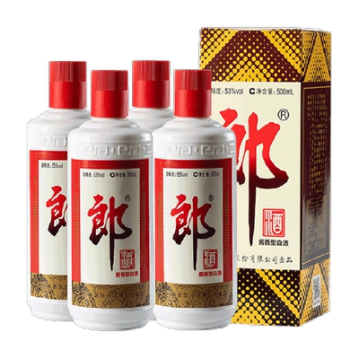 郎酒 郎牌郎酒 53度酱香型白酒 普郎 500ml*4瓶 婚宴送礼 527.32元(淘金币界面下