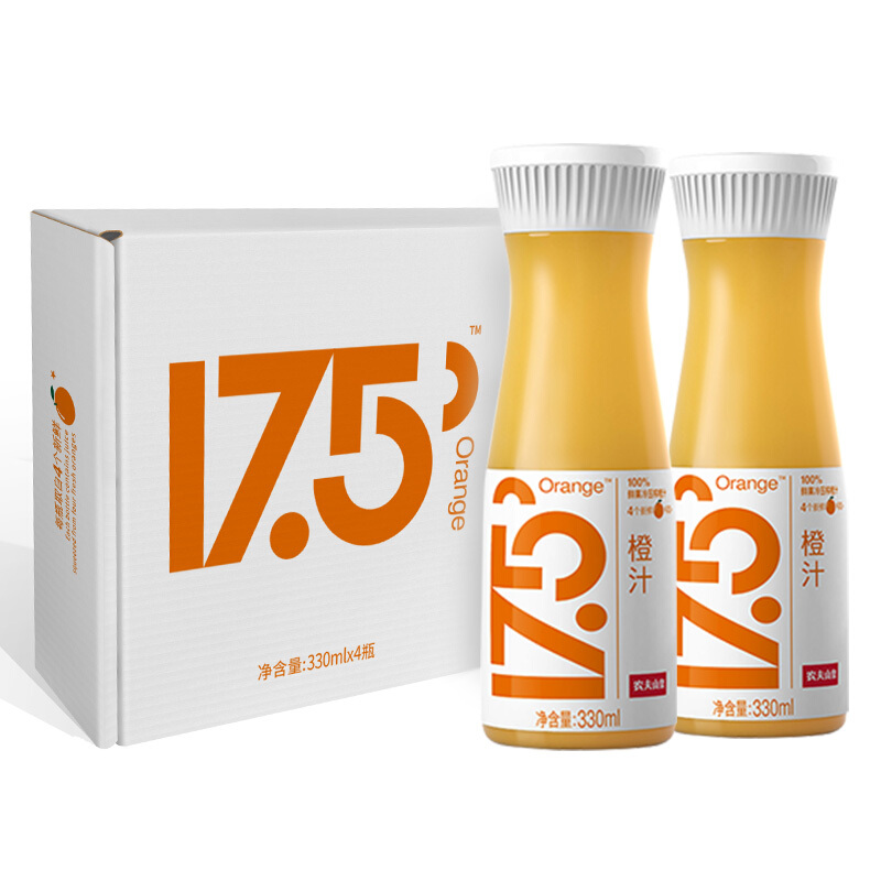 NONGFU SPRING 农夫山泉 17.5°NFC橙汁（冷藏型）100%鲜果冷压榨果汁饮料礼盒装330