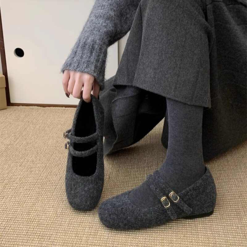 映棠 小香风毛毛玛丽珍女鞋 80.8元