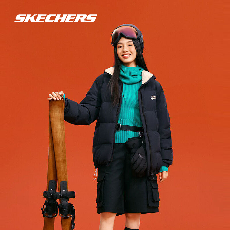 SKECHERS 斯凯奇 男女同款拼色立领保暖防寒羽绒服 399元包邮（拍下立减）