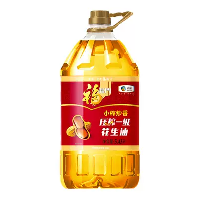 中粮福临门小榨炒香压榨一级花生油5.43L食用油 88.9元