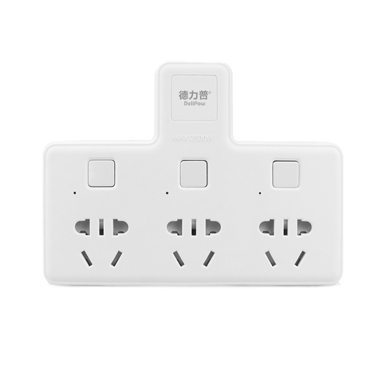 德力普（Delipow） 排插 一转三多功能插座 分控开关/USB插座转换器/插线板/无
