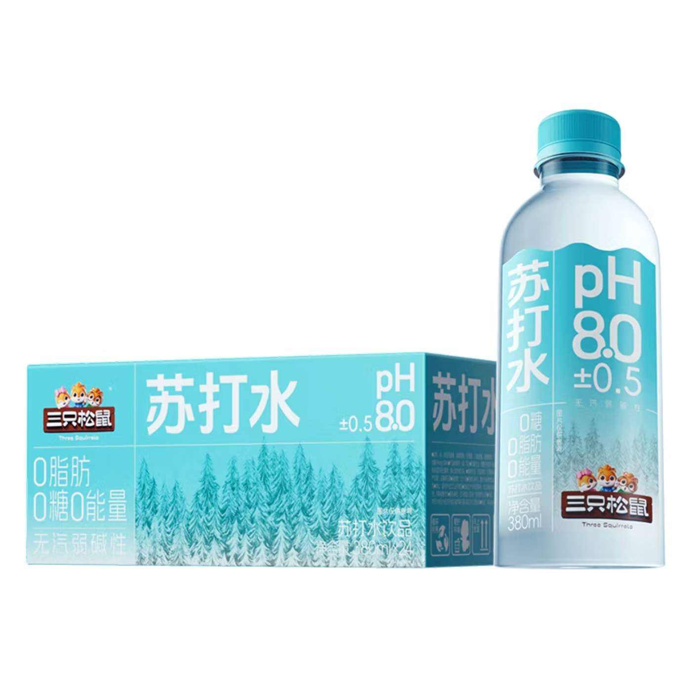 微信小程序:三只松鼠 苏打水380ml*24瓶 21.9元