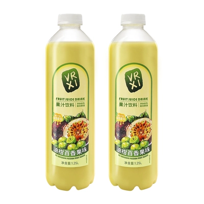 豪园 油柑百香果汁 1.25L*2瓶 8.9元包邮（需用券）