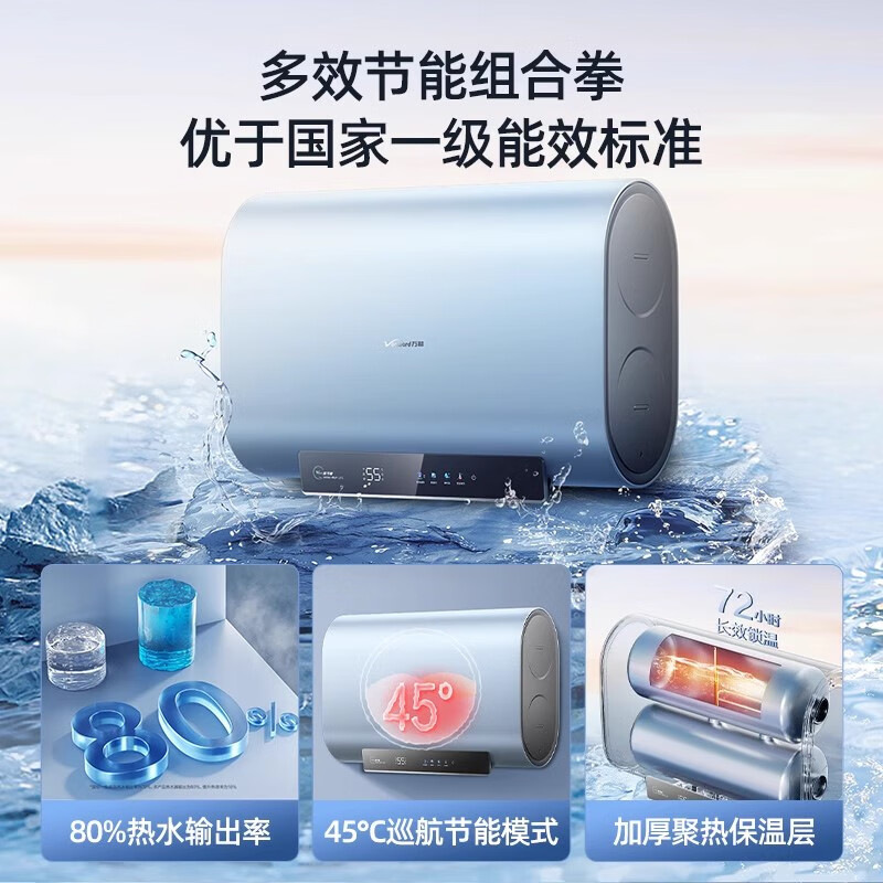 以旧换新补贴：Vanward 万和 双胆扁桶电热水器 60L E60-A3WW-22 2200W 1114.72元