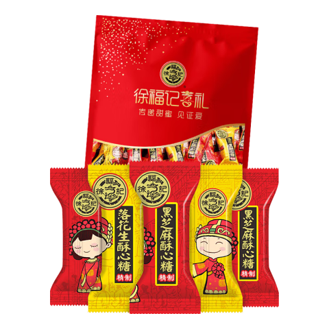 徐福记 喜礼酥心糖 2口味 1000g（花生味+黑芝麻味） 21.72元