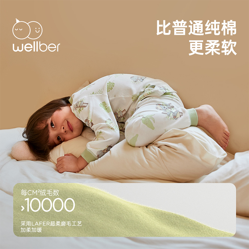 88VIP：Wellber 威尔贝鲁 儿童保暖内衣套装 28.41元