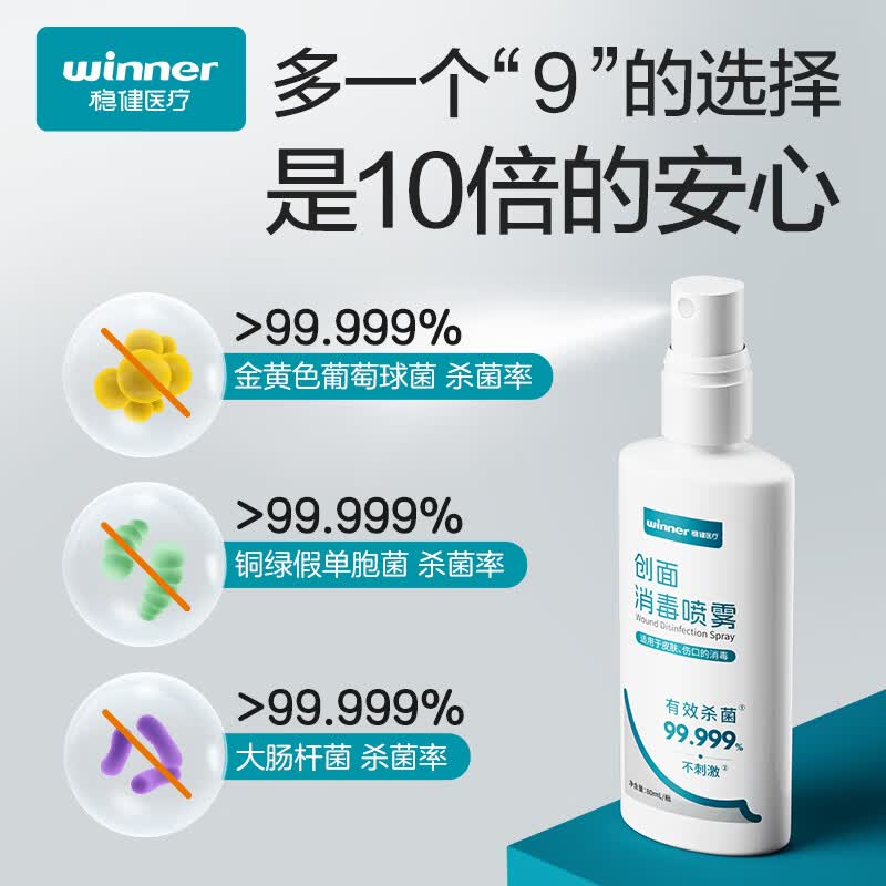 稳健医疗 创面消毒喷雾 80ml/瓶 5.86元（需用券）