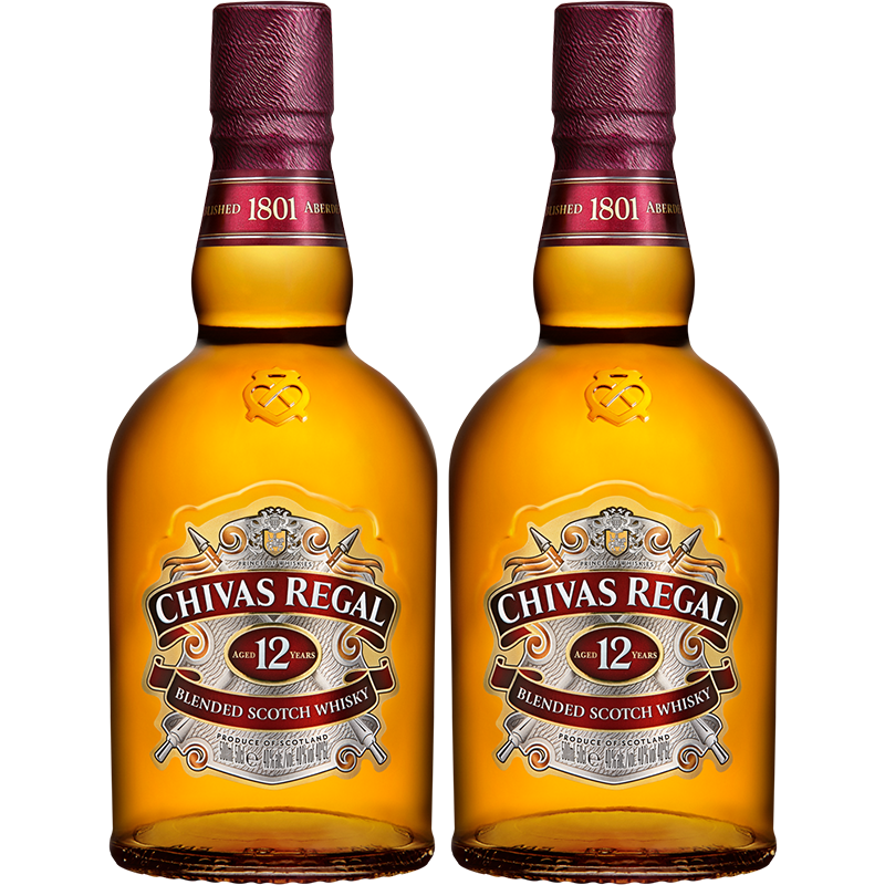 PLUS会员：CHIVAS 芝华士 12年 调和型 苏格兰威士忌 500ml*2瓶 156.81元包邮（需用