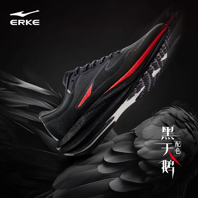 鸿星尔克 黑天鹅款 极风2透气跑步鞋 51124203097 199元包邮（需用券）