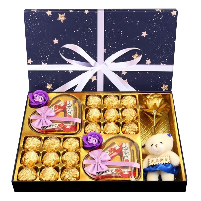 德芙（Dove）巧克力礼盒 情人节礼物【满天星辰】礼盒装 207g 35.8元