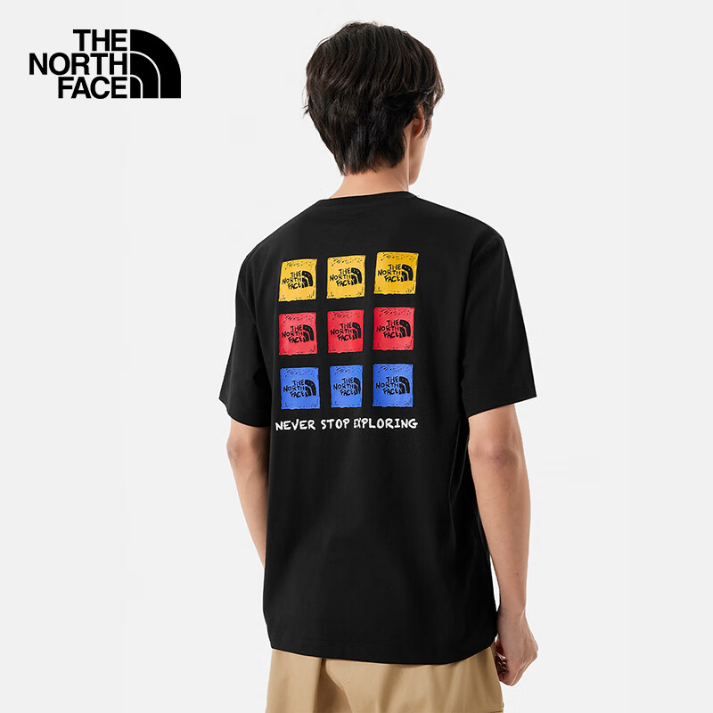 PLUS会员：北面 The North Face 情侣款 户外T恤 8CSM 黑色/JK3 195.02元包邮