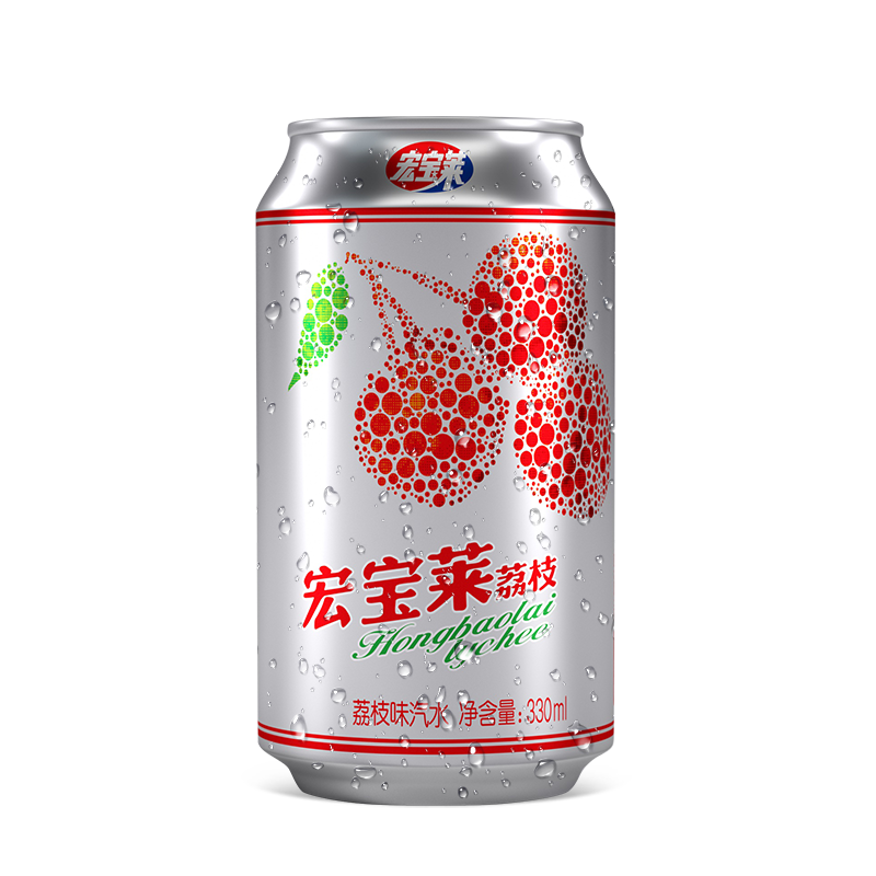 宏宝莱 plus会员:宏宝莱 荔枝味汽水碳酸饮料 330ML*24罐 29.25元