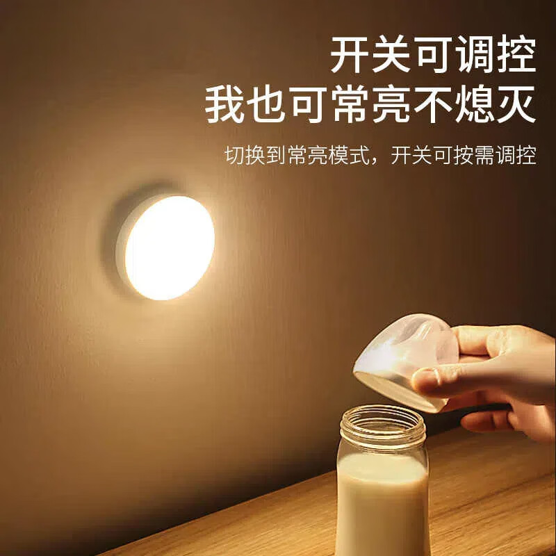 艾勒丝汀 感应灯声控小夜灯 顶配款（感应暖光）+常亮带开关 4.9元（需用券